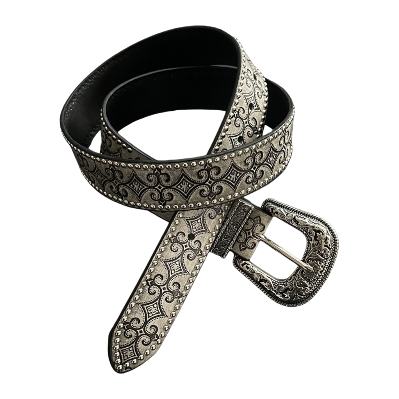 Women Formal Wear Belt - X7XB 복고풍 서양 패턴 리벳 벨트