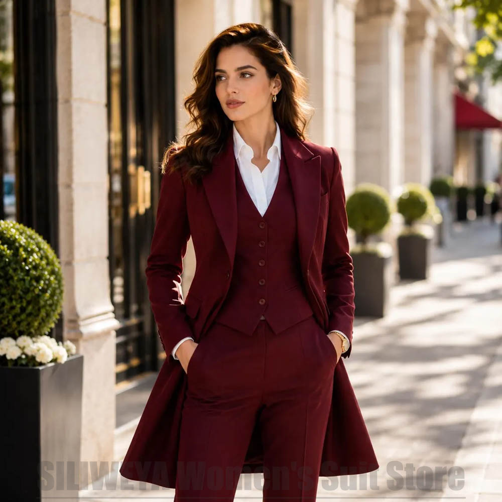 Women Formal Wear Shirts - 패션 여성 3피스 수트 우아한 피크