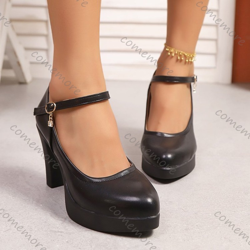 Women'S Work Fashion - 코모어 라운드 헤드 9CM 슈퍼 하이힐