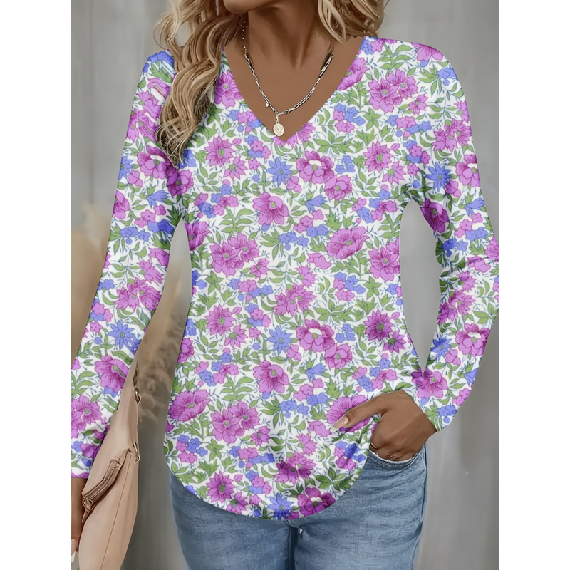 Women Formal Wear Shirts - 여성 우아한 V넥 긴팔 상의 올오버