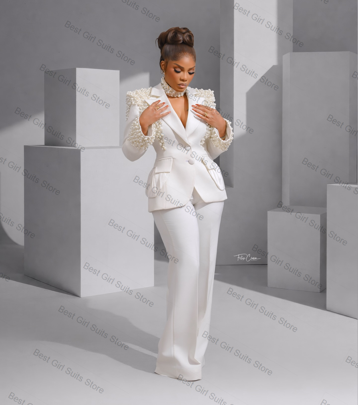 진주 화이트 여성 정장 세트 2피스 블레이저+바지 포멀 - Women Formal Wear Trousers 리뷰 및 가격