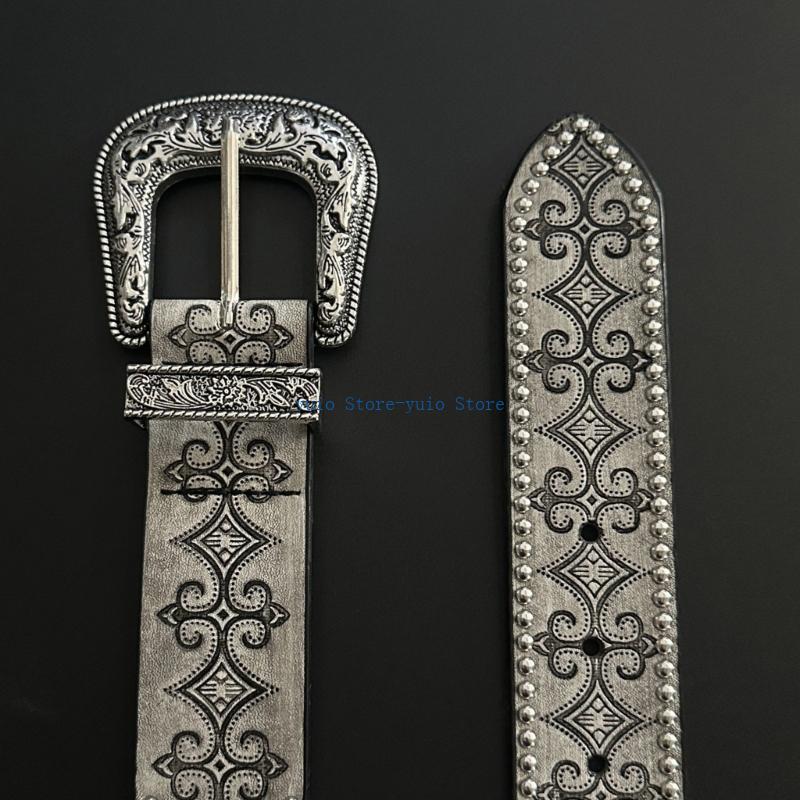 X7XB 복고풍 서양 패턴 리벳 벨트 조절 가능한 걸쇠 - Women Formal Wear Belt 리뷰 및 가격