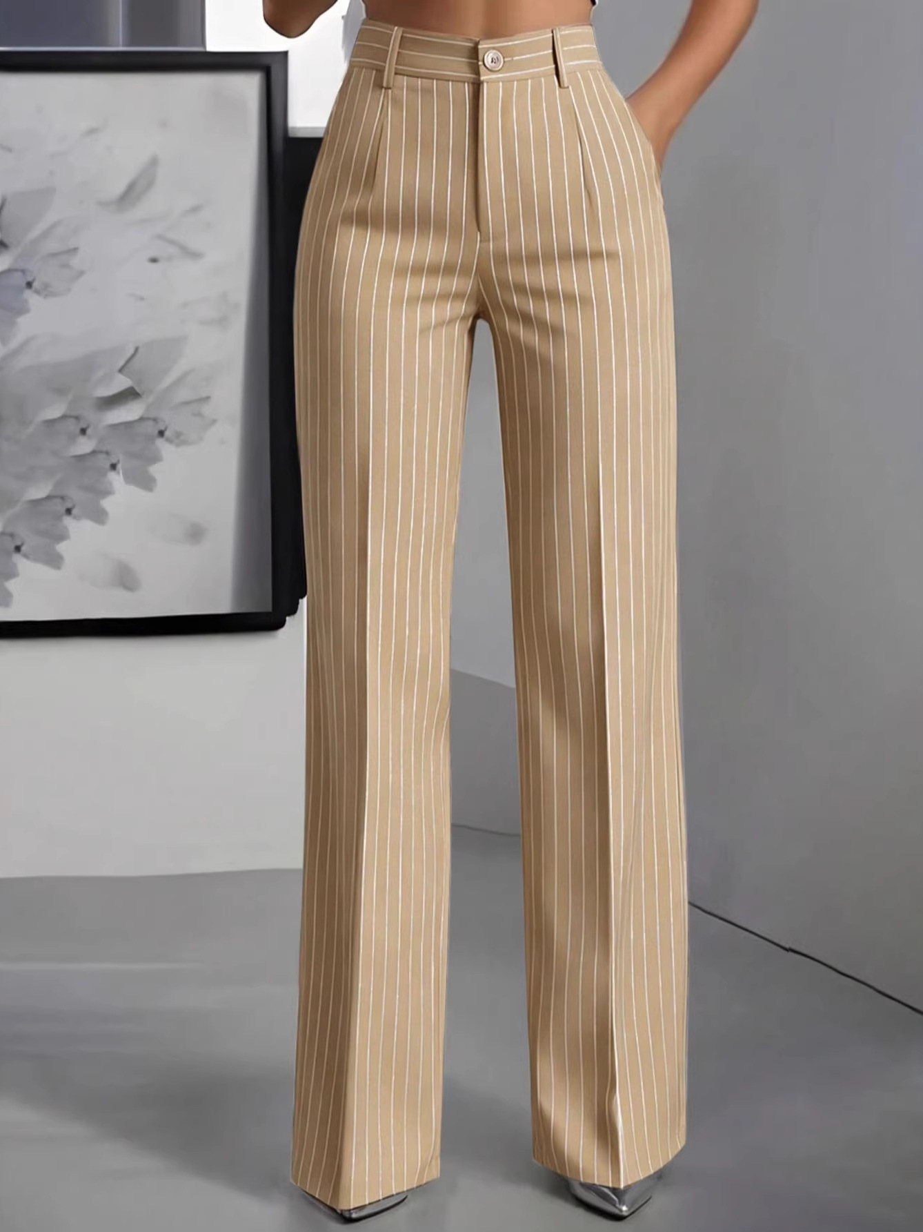 우아한 하이웨이스트 스트레이트 레그 수트 팬츠, 출퇴근 - Women'S Formal Wear With Pants 리뷰 및 가격