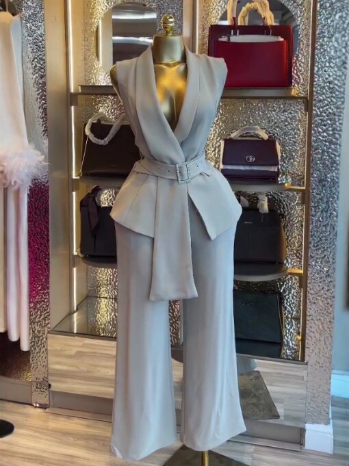여성용 소매 없는 V넥 조끼와 벨트, 하이웨이스트 와이 - Women Formal Wear Belt 리뷰 및 가격