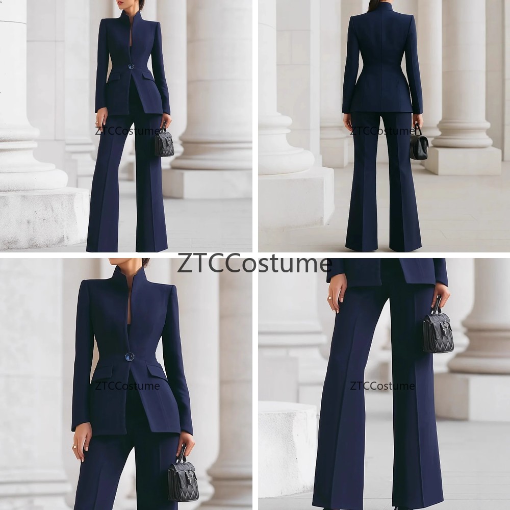 코스프레 여성 정장 세트 긴팔 싱글 버튼 블레이저 포켓 - Women Formal Wear Trousers 리뷰 및 가격