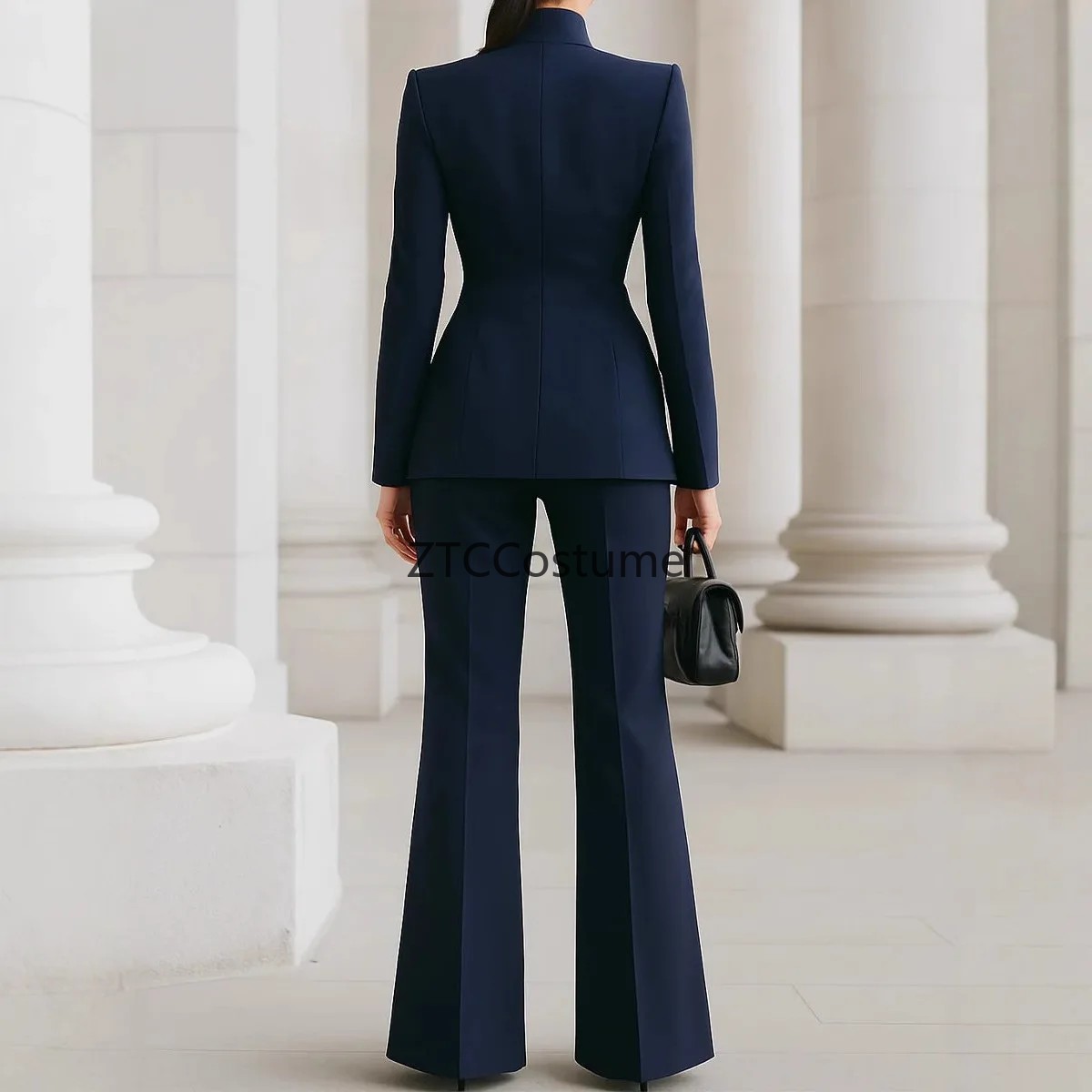 코스프레 여성 정장 세트 긴팔 싱글 버튼 블레이저 포켓 - Women Formal Wear Trousers 리뷰 및 가격