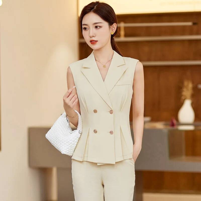 여성 우아한 팬츠슈트 2피스 세트 바지와 조끼 & 웨이 - Women Formal Wear Trousers 리뷰 및 가격