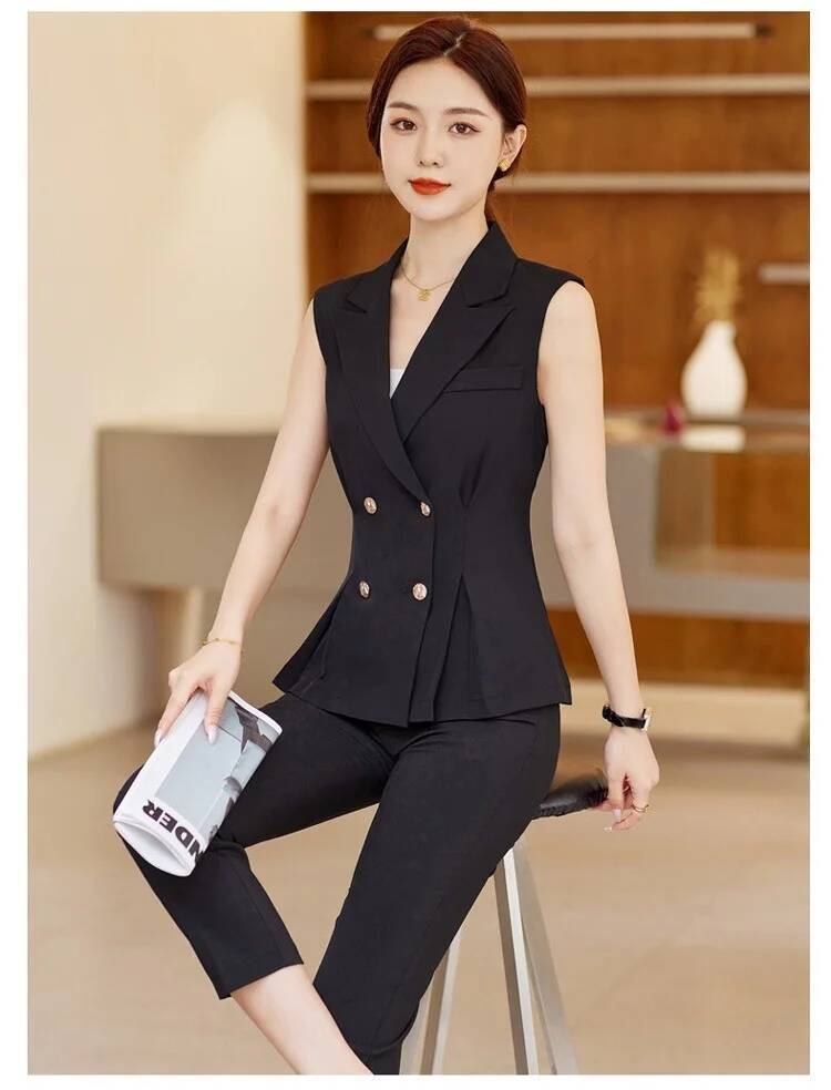 여성 우아한 팬츠슈트 2피스 세트 바지와 조끼 & 웨이 - Women Formal Wear Trousers 리뷰 및 가격