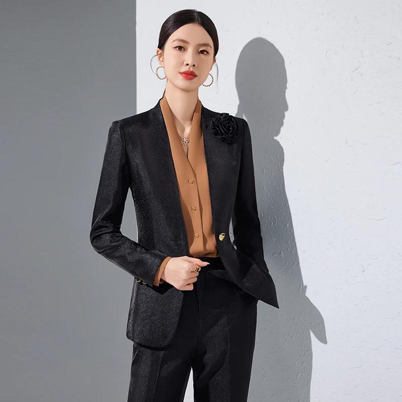 여성용 블레이저 바지 세트, 금색 아플리케, 2024  - Women Formal Wear Trousers 리뷰 및 가격