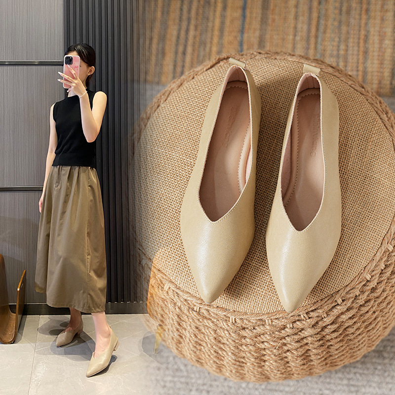 봄과 가을 패션 새로운 스퀘어 헤드 부드러운 가죽 작업 - Women'S Work Fashion 리뷰 및 가격